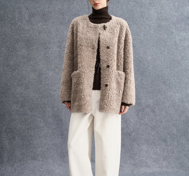 Plush Wool Warmth Horn-Button Coat