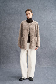 Plush Wool Warmth Horn-Button Coat