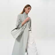 Minimalist Long Trench Coat with Crossbody Bag