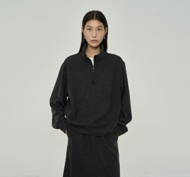 Sweatshirt Fashion Set with Drapey Pants and Back Split Skirt