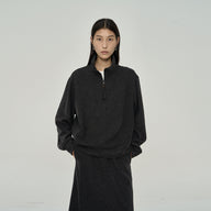 Sweatshirt Fashion Set with Drapey Pants and Back Split Skirt
