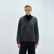 Cozy Brushed Wool V-Neck Pullover