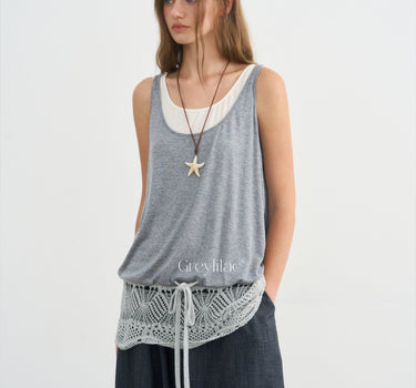 Women's Linen-Style Layered Halter Top