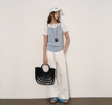 Achieve Casual Elegance with This Patchwork Knit Top