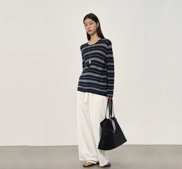 Drawstring Elastic Waist Wide-Leg Pants