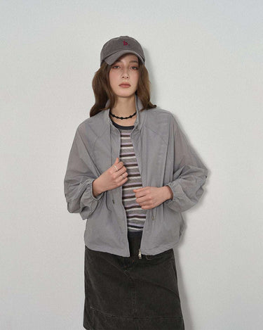Split Stand Collar Jacket with Lightweight Sun Protection