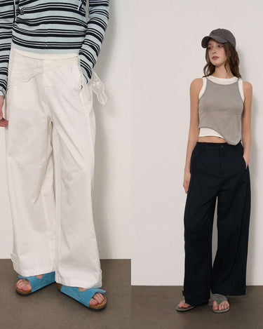 Soft Cotton-Blend Casual Trousers with Relaxed Fit