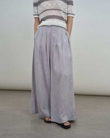 Loose-Fit Wide-Leg Linen Blend Pants
