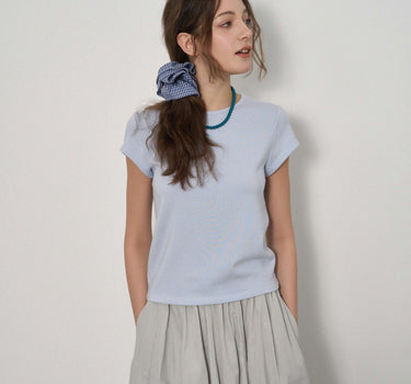 Crew Neck Cap Sleeve T-Shirt