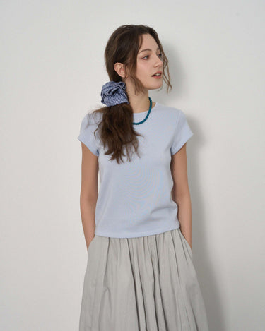 Crew Neck Cap Sleeve T-Shirt