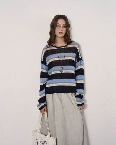 Breezy & Stylish Color-Block Pullover Knit