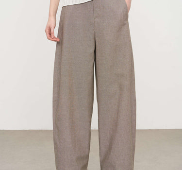 Minimalist Earth Tone Wide-Leg Pants