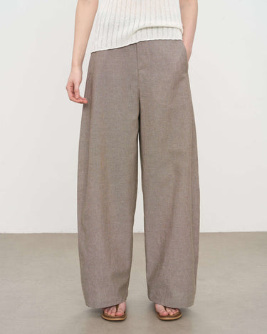 Minimalist Earth Tone Wide-Leg Pants