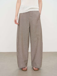 Minimalist Earth Tone Wide-Leg Pants