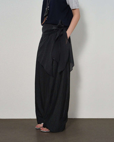 Asymmetric Skirt Curtain with Side-Tie Detail