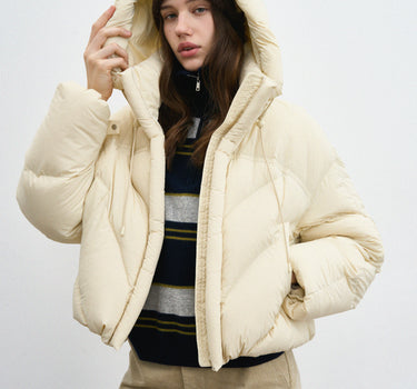 Stand Collar Hooded Down Jacket for Effortless Winter Style