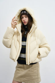 Stand Collar Hooded Down Jacket for Effortless Winter Style