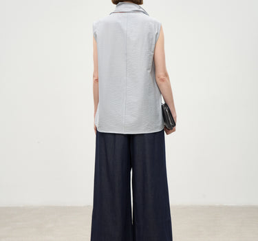 Classic Sleeveless Minimalist Cotton Shirt