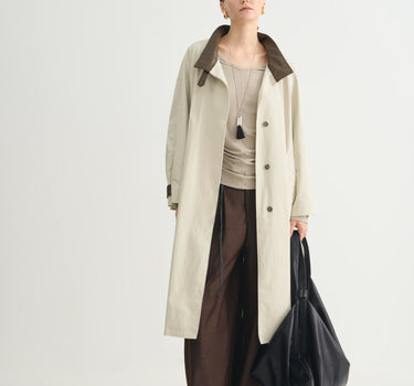 Classic Long Stand Collar Trench Coat