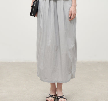 Pleated High-Waist Flower Bud Skirt