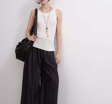 Ribbed Knit Tank Top & Matching Bag Set