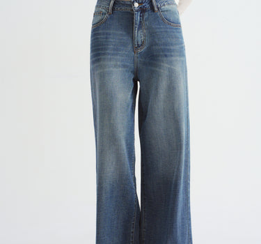 High-Rise Floor-Length Wide-Leg Jeans