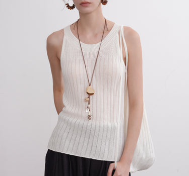 Ribbed Knit Tank Top & Matching Bag Set