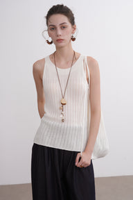 Ribbed Knit Tank Top & Matching Bag Set