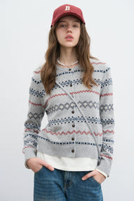 Artistic Crewneck Knitwear with Drawstring Pocket