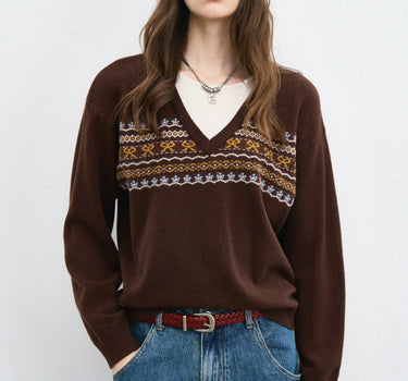 Vintage Layered-Look Soft Knit Pullover