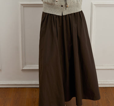 Versatile A-Line Skirt with Fluffy Pleats