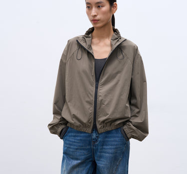 Women’s Stand-Up Collar Drawstring Jacket