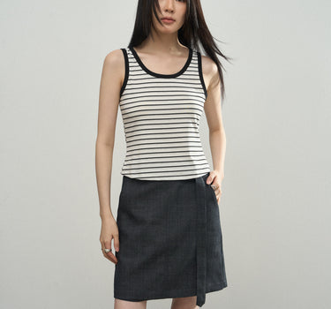 Striped Tank Top with Color-Blocked Trim