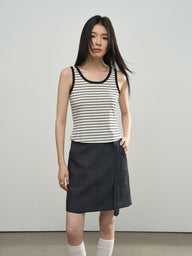 Striped Tank Top with Color-Blocked Trim
