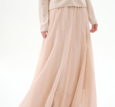 High-Waisted Flowing Pleated Midi Skirt