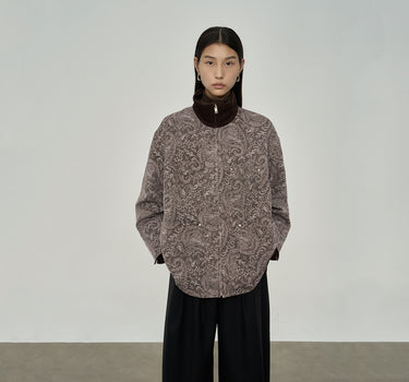 Chic Spring–Fall Paisley Layering Coat