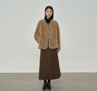 Fleece Lined Sheep Wool Coat for Cold Weather