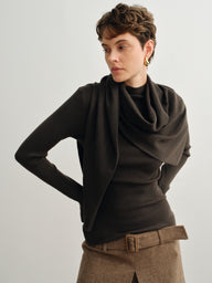 Herringbone Ribbed Knit Base and Shawl Set