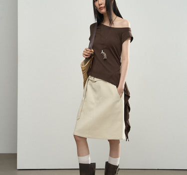 High-Waisted Tailored A-Line Skirt