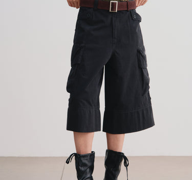 Relaxed Wide-Leg Workwear Shorts