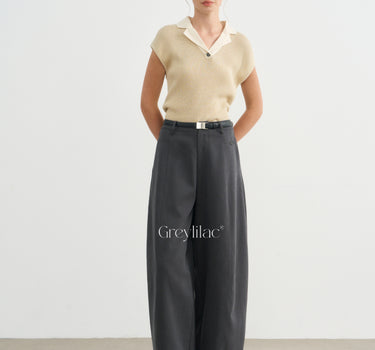 Belted Lyocell Cotton Pants