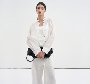 Lightweight Lyocell Stand Collar Shirt