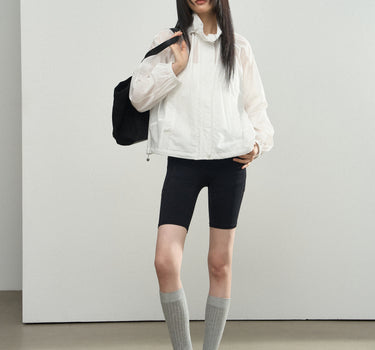Semi-Sheer Relaxed Fit Drawstring Jacket
