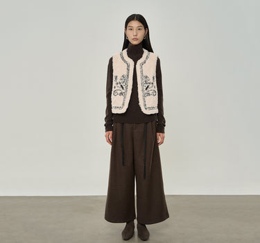 Retro Bouclé Cashmere-Feel Vest