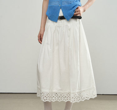 High-Waisted A-Line Lace Skirt