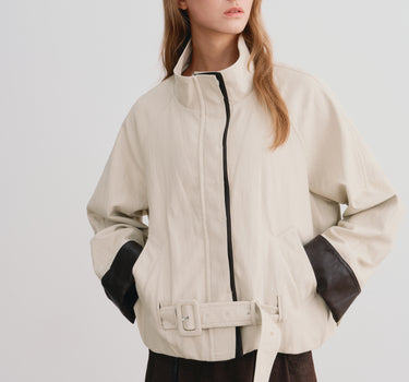 Relaxed Fit Retro Leather Jacket