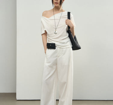 Asymmetrical Off-the-Shoulder T-Shirt