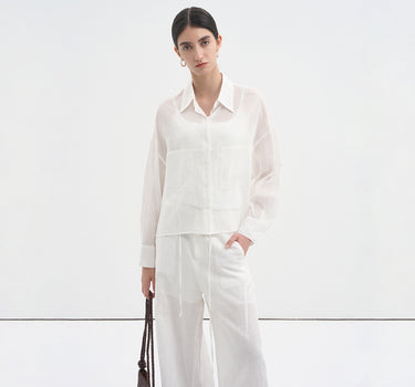 Breathable Ramie Blend Button Shirt