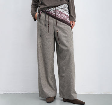 Effortless Elegance with Silk Scarf Detail Pants