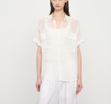 Breathable Linen Shirt with Patch Pockets